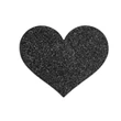 Bijoux Indiscrets Flash - csillogó szív mellbimbómatrica (fekete)