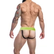 C4M - Rugby Jockstrap-NeonLime- férfi tanga pántokkal L