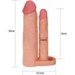 Add 2" Double Penis Sleeve kétágú erezett felületű péniszköpeny