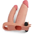 Add 1" Vibrating Double Penis Sleeve vibrátoros erezett felületű péniszköpeny