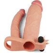 Add 3" Vibrating Double Penis Sleeve kétágú dildós péniszköpeny