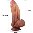10" Dual-layered Silicone Nature Cock Brown dildó herékkel