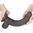 9'' Sliding Skin Dual Layer Dong Brown dildó herékkel