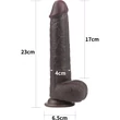 9'' Sliding Skin Dual Layer Dong Brown dildó herékkel