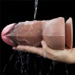 7" Dual-Layered Silicone Nature Cock Brown dildó herékkel