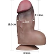 7" Dual-Layered Silicone Nature Cock Brown dildó herékkel