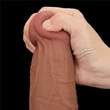 13.5'' King Sized Sliding Skin Dual Layer Dong Brown dildó herékkel