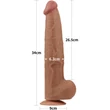 13.5'' King Sized Sliding Skin Dual Layer Dong Brown dildó herékkel