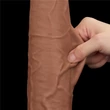13.5'' King Sized Sliding Skin Dual Layer Dong Brown dildó herékkel