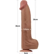 14'' King Sized Sliding Skin Dual Layer Dong Brown dildó herékkel