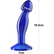 Flawless Clear Prostate Plug 6.5'' Blue tapadókorongos prosztata maszírozó