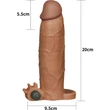 Pleasure X-Tender Vibrating Penis Sleeve #6 Brown péniszköpeny