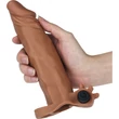 Pleasure X-Tender Vibrating Penis Sleeve #3 brown péniszköpeny