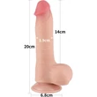 8'' Sliding Skin Dual Layer Dong Flesh I dildó herékkel és csúsztatható bőrrel