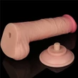 8'' Sliding Skin Dual Layer Dong Flesh III dildó herékkel és csúsztatható bőrrel
