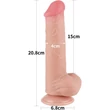 8'' Sliding Skin Dual Layer Dong Flesh III dildó herékkel és csúsztatható bőrrel