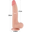 8.5'' Sliding Skin Dual Layer Dong Flesh I dildó herékkel és csúsztatható bőrrel
