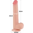 9'' Sliding Skin Dual Layer Dong Flesh dildó herékkel és csúsztatható bőrrel