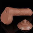7'' Sliding Skin Dual Layer Dong Brown dildó herékkel és csúsztatható bőrrel