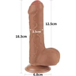 7'' Sliding Skin Dual Layer Dong Brown dildó herékkel és csúsztatható bőrrel