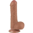 7'' Sliding Skin Dual Layer Dong Brown dildó herékkel és csúsztatható bőrrel