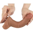 7.5'' Sliding Skin Dual Layer Dong Brown dildó herékkel és csúsztatható bőrrel