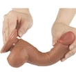 7.5'' Sliding Skin Dual Layer Dong Brown II dildó herékkel és csúsztatható bőrrel