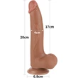 8.5'' Sliding Skin Dual Layer Dong Brown I dildó herékkel és csúsztatható bőrrel