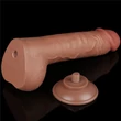 9.5'' Sliding Skin Dual Layer Dong Brown dildó herékkel és csúsztatható bőrrel