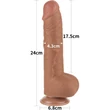 9.5'' Sliding Skin Dual Layer Dong Brown dildó herékkel és csúsztatható bőrrel