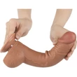 9.5'' Sliding Skin Dual Layer Dong Brown dildó herékkel és csúsztatható bőrrel