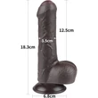 7'' Sliding Skin Dual Layer Dong Black dildó herékkel és csúsztatható bőrrel