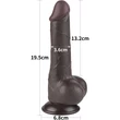7.5'' Sliding Skin Dual Layer Dong Black II dildó herékkel és csúsztatható bőrrel