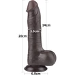 8'' Sliding Skin Dual Layer Dong Black I dildó herékkel és csúsztatható bőrrel
