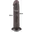 8'' Sliding Skin Dual Layer Dong Black II dildó herékkel és csúsztatható bőrrel