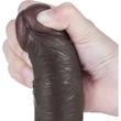 8'' Sliding Skin Dual Layer Dong Black II dildó herékkel és csúsztatható bőrrel