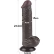 8'' Sliding Skin Dual Layer Dong Black III dildó herékkel és csúsztatható bőrrel