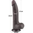 8.5'' Sliding Skin Dual Layer Dong Black I dildó herékkel és csúsztatható bőrrel