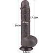 9.5'' Sliding Skin Dual Layer Dong Black dildó herékkel és csúsztatható bőrrel