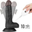 Vibrating Easy Strapon Set 7.0'' Black vibrációs csatolható dildó