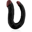 HOODLUM 16" U-SHAPED DONG BLACK kétvégű dildó