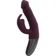 TITANZ 7" SILICONE RECHARGEABLE VIBRATOR IN RUBINE RED bordázott felületű g-pont és csiklóizgató vibrátor