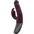 TITANZ 7" SILICONE RECHARGEABLE VIBRATOR IN RUBINE RED bordázott felületű g-pont és csiklóizgató vibrátor