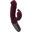 TITANZ 7" SILICONE RECHARGEABLE VIBRATOR IN RUBINE RED bordázott felületű g-pont és csiklóizgató vibrátor