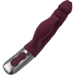 TITANZ 7" SILICONE RECHARGEABLE VIBRATOR IN RUBINE RED bordázott felületű g-pont és csiklóizgató vibrátor