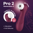 Pro 2 Generation 3 with Liquid Air wine red léghullámos vibrációs csiklóizgató