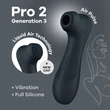 Pro 2 Generation 3 with Liquid Air black léghullámos csiklóizgató