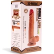 XMEN 7.6 inch Double Layer Silicon dildó Brown herékkel