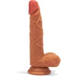 XMEN 7.6 inch Double Layer Silicon dildó Brown herékkel