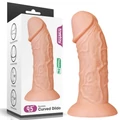 9.5'' Realistic Curved dildó Flesh dildó tapadókoronggal